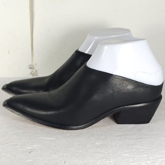 Wal and Pai Women's Mirage US5-5,5 EU36 Black Leather Cuban Heel Mules Clogs - Picture 2 of 14